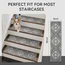YDKGL 15PC Stair Treads Non-Slip Washable Peel and Stick Stair Treads for Wooden Steps Indoor Reusable Stair Carpet Treads Adhesive Stair-Runner Rugs for Kids and Dogs Elder8"x30"Gray