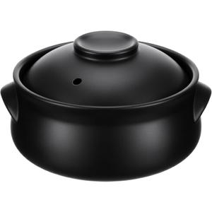 2 Pcs 38 oz Korean Stone Pot Clay Cooking Pot Set Ceramic Sizzling Hot Bowl Korean Bibimbap Soup Dolsot Bowl with Lids for Ttukbaegi and Koreans Stew
