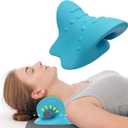 Neck Cloud Cervical Traction Device for TMJ Pain Relief Ergonomic Stiff Neck Stretcher Relaxer with Acupressure Massage Chiropractic Pillow for Cervical Spine Alignment Neck Pain Tension Relief, Blue