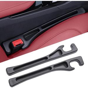 Dyale Car Seat Gap Filler 2 Pack, No Drop Seat Guard for Cars SUVs Trucks, Car Accessories Interior for Between Seat and Console, Prevent Stop Cellphone Wallet Keys Coins and Card from Dropping-Black