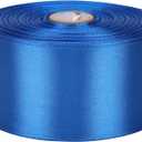 2 inch x 50 Yards Blue Single Face Satin Ribbon Solid Fabric Ribbon for Gift Wrapping Floral Bouquets Wedding Birthday Party Decoration Hair Floral Craft Sewing