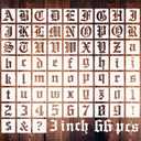 3 Inch Calligraphy Letter Stencils for Painting, 66 PCS Old English Lettering Stencils Reusable Alphabet Stencil Plastic Letters Numbers Templates for Painting on Wood Wall Fabric Art Crafts