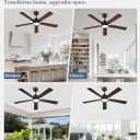 52 Inch Ceiling Fan with Lights and Remote, Smart APP Control, Dimmable with All-Setting Memory, Quiet DC Motor Reversible Blades, Damp Rated Modern Ceiling Fan for Bedroom Patio Living Room, Black