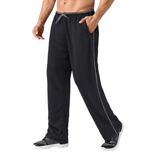 MAGNIVIT Men's Sweatpants Track Pants Open-Bottom Sweat Pants Performance Active Sweatpant Loose-Fit Black/Grey Large