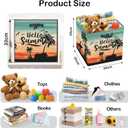 HUUMONSS 11.8" Tropical Beach Cube Storage Organizer Set Palm Trees Cube Storage Bin for Adult to Organize Clothes for Bathroom, Bedroom, 3Pcs