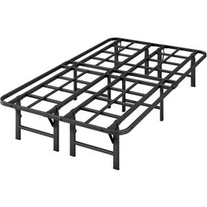ZIYOO Heavy Duty Twin Folding Bed Frames, 14 Inch High Heavy Duty Mattress Foundation, Metal Platform Bed Frame Twin, No Box Spring Needed, Qiuck Assembly, Noise Free, Black