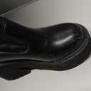 AMINUGAL Womens Elastic Knee High Platform Chunky Block High Heel Sock Boots Zipper Round Toe Fashion Motorcycle Combat Punk Boots For Women Size 5.5