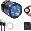 30X Loupe Magnifier, Jewelry Loupe Magnifier with LED Light and Scale, USB Rechargeable Adjustable Focal Length Magnifier 30X Magnifying Glass for Gems, Coins, Stamps