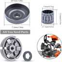 .325" 7T Clutch Drum Sprocket Rim Bearing Set Fit HUSQVARNA 50 51 55 EPA Rancher 154 254 Chainsaw Parts