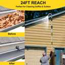 SISUPASSIE 24FT Reach Gutter Cleaning Tools from Ground, Telescopic Rain Gutter Cleaners Tool with Quick Connect Adapter and Heavy Duty Wand