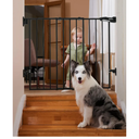 Babelio 26-43" No Bottom Bar Baby Gate for Babies, Elders and Pets, 2-in-1 Hardware Mount Dog Gate for The House, Stairs and Doorways, with Large Walk Thru Door, Black