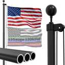 11 Gauge Heavy Duty 25 FT Flag Pole, Unbending 120MPH Wind Resistance, 45K PSI & 95 HBW Hard Aerospace Aluminum Flagpole, In-Ground Flagpole Kit for Outside House