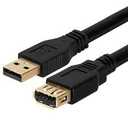 GE USB Extension Cable A Male and A Female - Black, 10ft