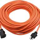 100 Foot Outdoor Extension Cord - 3 Prong Weather Resistant Heavy Duty Orange Vinyl 10 Amps / 1250 Watts - 16/3 - Ultra Flexible, Water & Flame Resistant - Durable (100 feet)
