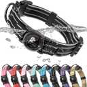 Upgrade Airtag Dog Collar,with IPX8 Waterproof AirTag Holder | Reflective Ultra-Durable | Soft Padded | Lock Buckle | Heavy Duty | Fit Small Medium Large DogsBlackL(17"23")
