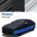 Car Cover Custom Fit Chevy Camaro,10-Layer Car Cover Waterproof All Weather,Full Exterior Cover with Cotton Lining,Sun Rain UV Dust Snow Protection with Door Zipper,Fit for Chevy Camaro 2010-2025