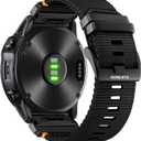 Bandletic Compatible with Garmin Fenix 8 51mm 7X 6X Pro 5X Watch Band - 26mm Quick Fit Rugged Nylon Replacement Band for Fenix 5X Plus/3/3 HR/Instinct 2X 3 50mm /Enduro/Quatix/Tactix/Epix Pro 2 51mm (Black)