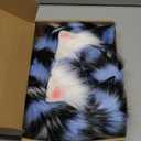 Suncalla Tiger Ears and Tail Set, Black, Blue White Stripes, Costume Accessories for Carnival, Role Play Kpop Themed Costume Accessories for Women Party