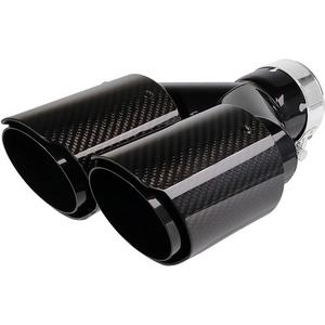 Bielpord Carbon Fiber Exhaust Tips 2.5" Inlet to Dual 3.5" Outlet Tailpipe Fit for 61-63 mm Exhaust Pipe (Glossy Black)