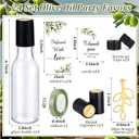 Suclain 24 Set 5 oz Homemade Olive Oil Bottles with Tags Leaf Decorations Glass Bottles with Leak Proof Screw Cap Funnel Clear Bottle for Greek Olive Oil Wedding Baby Shower Party Favors