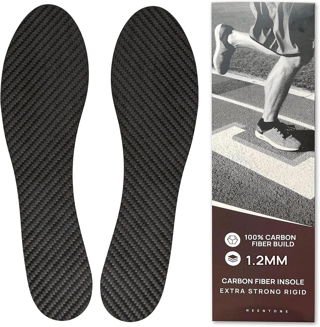 1.2mm Hard Toe Special Use Carbon Fiber Insole, 230mm Rigid Foot Support Insert, Orthotic Shoe Stiffener Insert for Hallux Rigidus Mortons Toe, Men's Size 6.5 / Women's Size 7.5