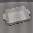 Sweejar Ceramic Baking Dish, Rectangular Small Baking Pan with Double Handles, 22OZ for Cooking, Brownie, Kitchen, 6.5 x 4.9 x 1.8 Inches(White)
