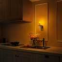 Candle Night Lights Plug into Wall, LED Amber Night Light with Dusk to Dawn Sensor, 0-100LM Dimmable, Decorative Gold Candle-Style Nightlight for Bedroom, Bathroom, Hallway, Stairway, 2 Pack