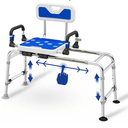 Sliding Shower Chair for Inside Shower & Bathtub, 500lb Heavy Duty Adjustable Height Transfer Bench, Shower Bench Seat for Elderly Disabled & Seniors