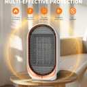 Space Heater, Portable Heater for Indoor Use, Small Electric Heaters with Overheat & Tip-Over Protection, Mini Desk Heaters for Office Bedroom Bathroom, Compact & Efficient Heating, White