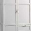 Sauder Storage Cabinet, White 20 1/2 L, 40 1/8th W, 71 1/8th L