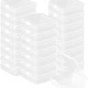 Rocutus 24 Pack Small Clear Plastic Storage Containers with Lids,Beads Storage Box with Hinged Lid for Beads,Earplugs,Pins, Small Items, Crafts, Jewelry, Hardware (2.9 x 2.9 x1Inches)