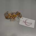 Jumwrit Bridal Hair Comb Rhinestone Crystal Headpiece Handmade Flower Leaves Pearl Hair Comb for Bride Bridesmaid Wedding Hair Accessories for Women GirlsGold