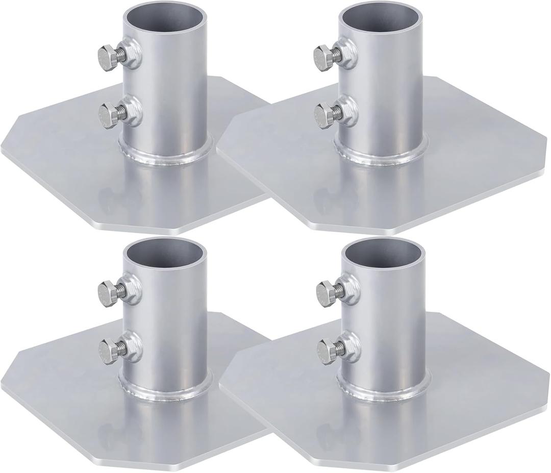 4 Pack Stationary Dock Base Plate,Floating Dock Brackets Hardware, Dock Foot Plate Stationary Dock Bottom Pad for Feet Post Pipe Pole Leg,Support and Hold Docks & Prevent Sinking into Mud