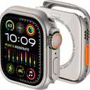 amBand for Apple Watch Series 11 10 46mm Metal Case Men, W1 Rugged Protective Bumper [Turn iWatch into Ultra 3/2/1 Look] with Back Cover, Upgrade Conversion Kit Stylish Protector - Natural Titanium