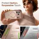 for iPhone 17 Pro Max Case for Women Girls,Compatible with MagSafe,Camera Control,Full Camera Protection, Cute Wave Magnetic Phone Case for iPhone 17 Pro Max,Brown