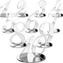 Yalikop 10 Pcs Table Numbers for Wedding 1-10 Reception Wedding Numbers Signs with Holder Elegant Mirror Table Number for Engagement Party Birthday Anniversary Event Catering(Silver)