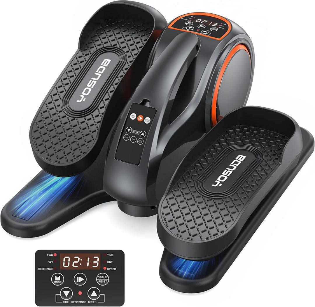 YOSUDA Under Desk Elliptical,Elliptical for Seniors Fully Assembled,Quiet & Portable Electric Seated Pedal Exerciser with 10 Level Resistances & Speeds,Remote Control