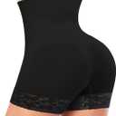 Werena Tummy Control Shapewear Shorts for Women Seamless High Waist Body Shaper Panties Shaping Underwear Under Dress (Black, L)