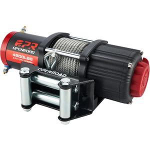OPENROAD ATV Winch 4500lbs 12V Electric Winch,Steel Cable UTV Winch Kits for ATV/UTV Off Road Trailer Towing Winch,with Wireless Remote Control Mounting Bracket