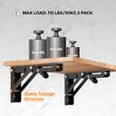 Ravinte 2 Pack 8 Inch Folding Shelf Brackets  Matte Black, Heavy Duty Collapsible Brackets for Tables and Benches  Space-Saving Design