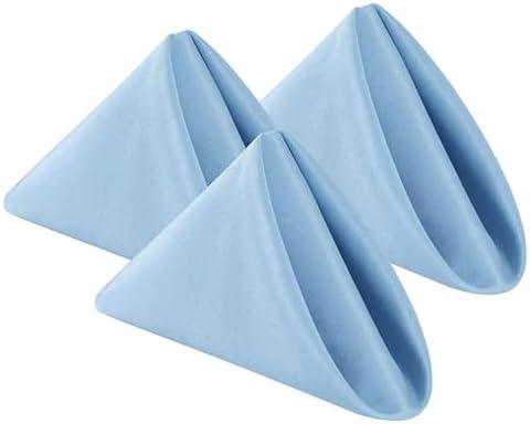 Bailarina Cloth Napkins,17x17 inches Dinner Napkins Cloth Washable,Polyester Square Table Cloth Napkin Bulk with Hemmed Edges Ideal for Banquets, Parties and Weddings-Blue Mist. Count Unknown