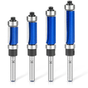 3Pcs Top and Bottom Bearing Flush Trim Router Bits Set 1/4 Inch Shank, Carbide Pattern Flush Trim Cut Router bit, 1/2 Inch Cutting Diameter, 3/4", 1-1/4", 1-1/2" Inch Cutting Length