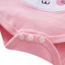 FUNMETA Baby Girl Easter Outfit 4 Piece Kids Long Sleeve Rabbit Romper Toddler Bow Pink Tutu Skirt Headband Leg Warmer Infant Easter Bunny Dress 6-12 Months