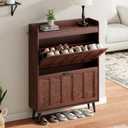 ChooChoo Shoe Storage Cabinet with 2 Flip Drawers, 9.45"D x 31.5"W x 42.9"H