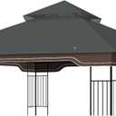 Replacement Gazebo Canopy, 10 x 12 FT Durable Outdoor Roof Cover Fits Regency II Patio Gazebo L-GZ798PST, A101004104, A101004105 (Dark Gray)