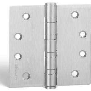 3 Pack goldenwarm Satin Nickel 4'' Door Hinges for Exterior Doors Ball Bearing Door Hinges 4in x 4in with Square Corner, Heavy-Duty, 304 Stainless Steel