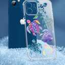 Sea Turtles Case for iPhone 12,Ocean Creatures Pattern Design for Women Men,Soft Transparent TPU Bumper Case for iPhone 12