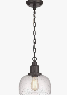 EAPUDUN Modern Farmhouse Pendant Light, 1Light Industrial Hanging Light Fixture 9.3inch, Brushed Nickel Finish with Clear Glass Shade, PDA1127BNK