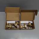 Asidrama 4 Pack Champagne Bronze Privacy Door Knobs with Lock, Door Handles with Champagne Bronze Door Knobs Interior for Bedroom or Bathroom, Heavy Duty Door Lever for Left Right Sided Doors