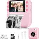 Instant Print Camera for Kids, Christmas Birthday Gifts for Girls Boys, 1080P Instant Digital Print Cameras for Toddler,Portable Toy for 4 5 6 7 8 9 10 Year Old Girl with 32GB SD Card
